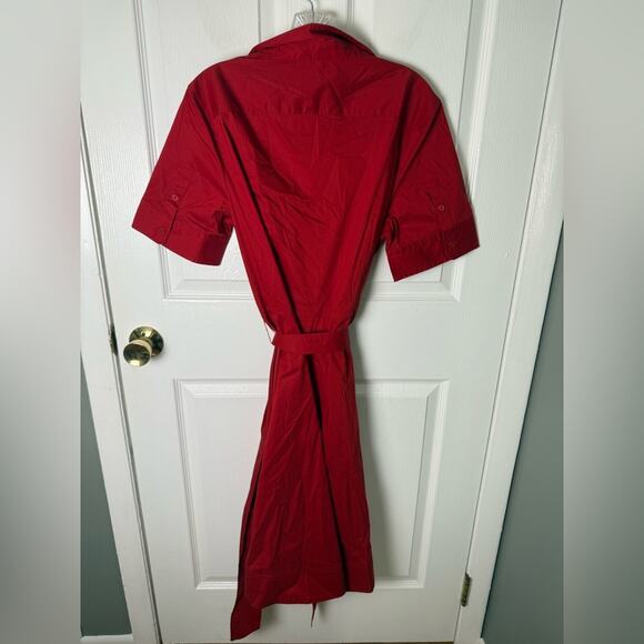 Lauren Ralph Lauren Belted Cotton Blend Shirtdress 14 - Picture 4 of 6